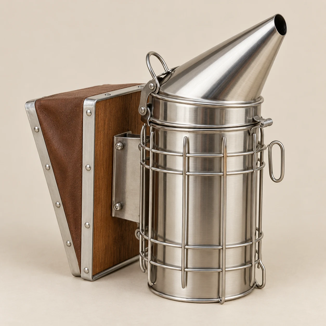 Stainless hive smoker